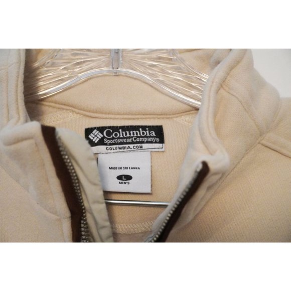 Columbia Pullover Sweatshirt 1/4 Zip Mens Size Large Light Beige - Picture 3 of 8